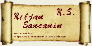 Miljan Sančanin vizit kartica